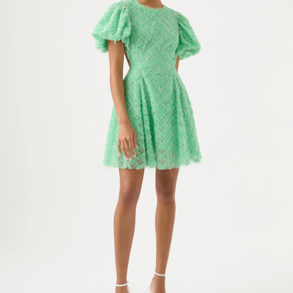 Aje Context Embellished Midi Dress (Marine Green) Au 8 Never Worn